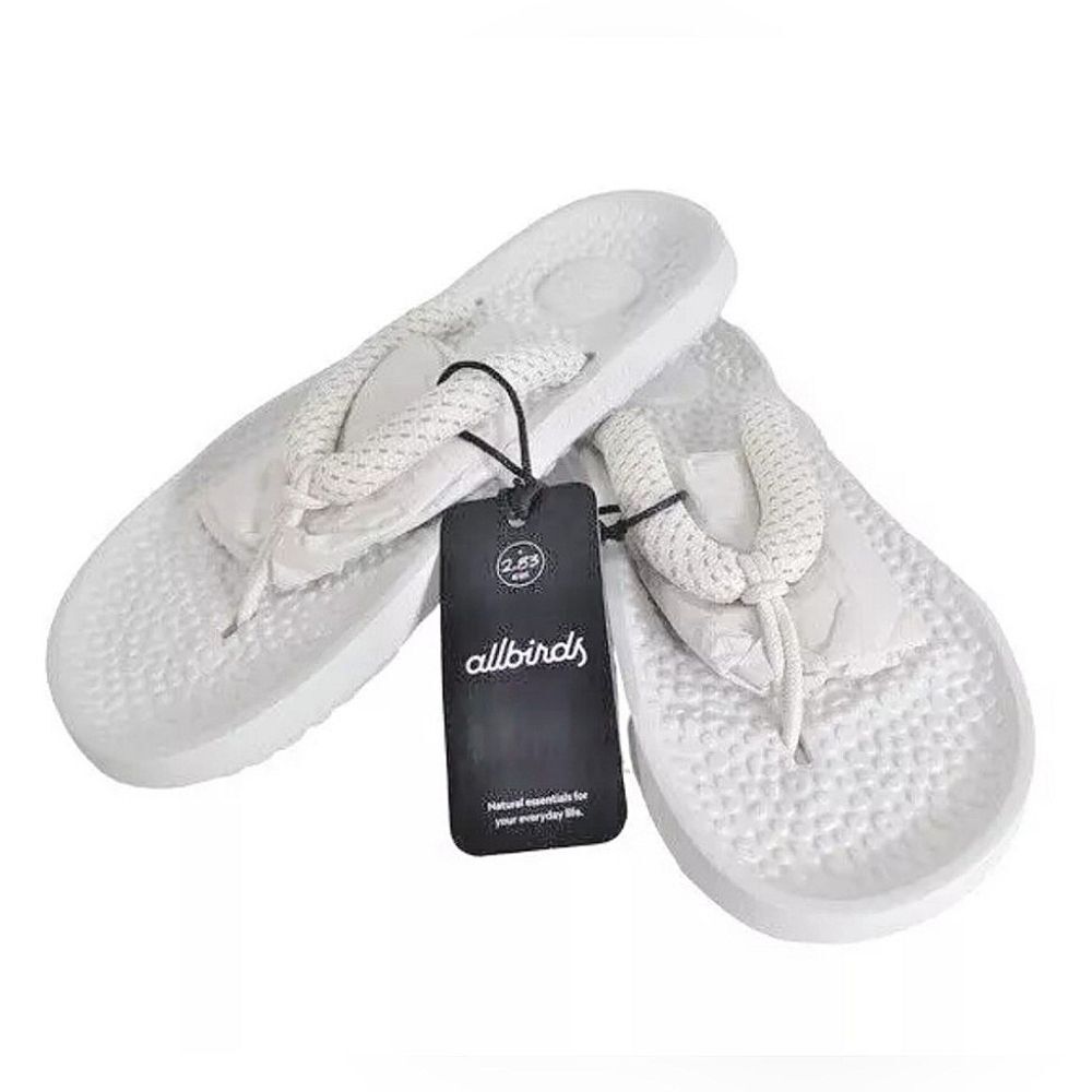 ALLBIRDS Sugar Zeffer Unisex Cushioned Beach Flip Flop Washable Blizzard White